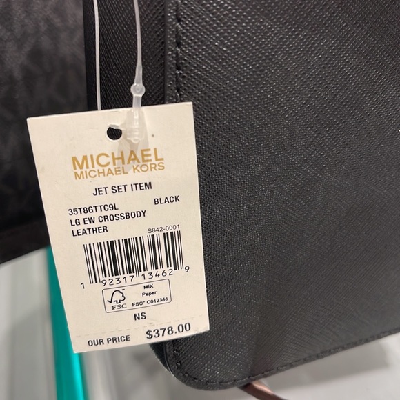 Michael Kors Jet Set Item Large East West Zip Crossbody Leather Black - Picture 6 of 17